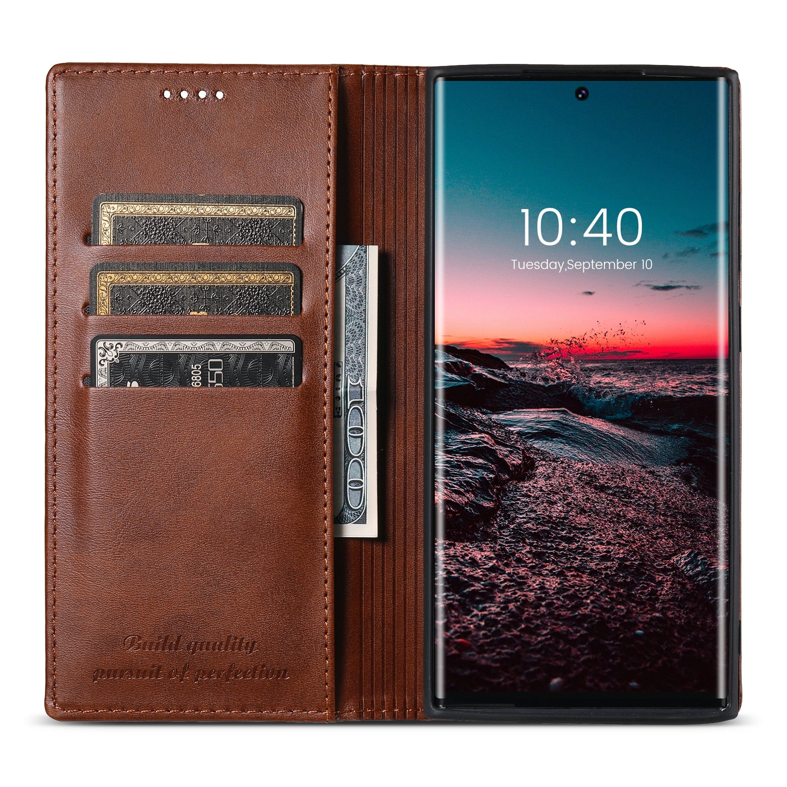 SUTENI For Samsung Galaxy S23 Ultra Wallet Design Well-protected Automatic Closing Flip PU Leather TPU Cover Case with Stand SUTENI For Samsung Galaxy S23 Ultra Wallet Design Well-protected Automatic Closing Flip PU Leather TPU Cover Case with Stand